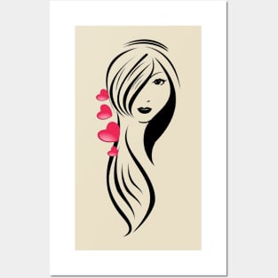 beauty girl Posters and Art